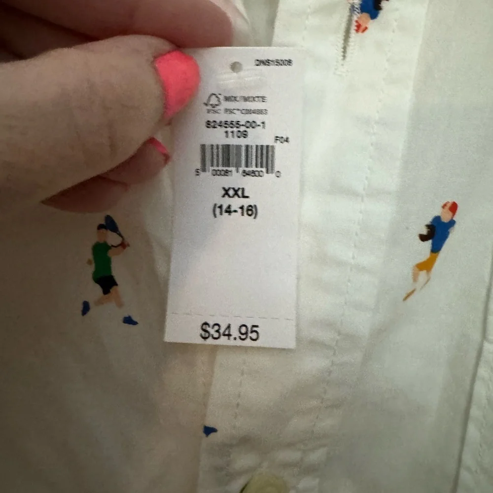 NWT Gap Kids Poplin Button Down Shirt in Size XXL(14-16)
